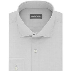 Michael Kors Gray Slim Fit Performance Stretch Dress Shirt 14 1/2 32/33